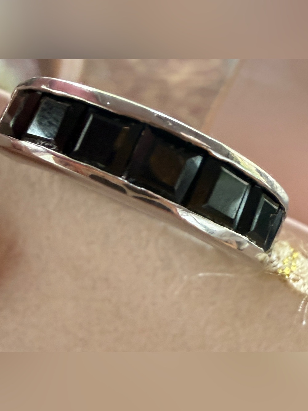 925 Black Spinel Ring Sz9